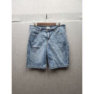 Levis Womens Denim Mid-Length Jeans Shorts Blue Casual Wear